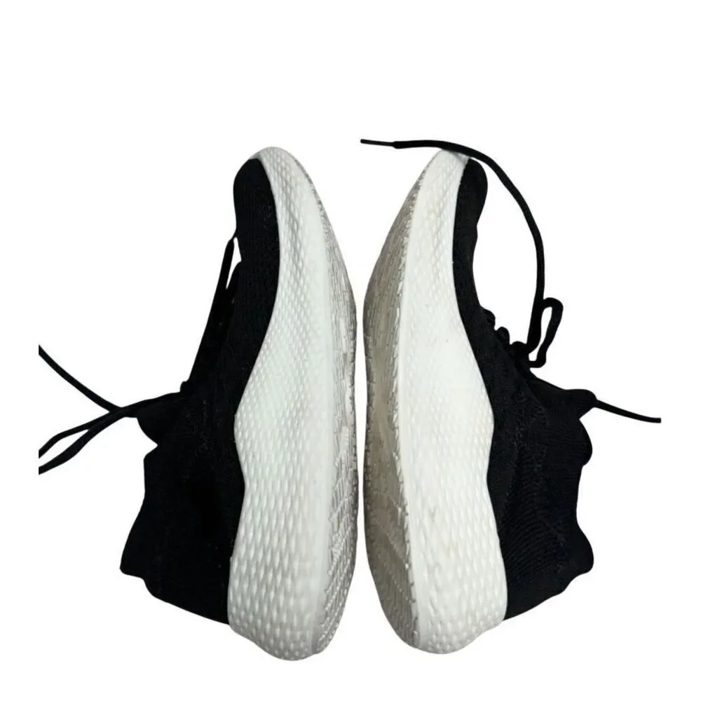 J/Slides Sneakers Womens Size‎ 5.5 Black Stretch Knit Upper Lace Up Shoes
